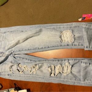 American Eagle Outfitters Light Blue Distressed Skinny Jeans